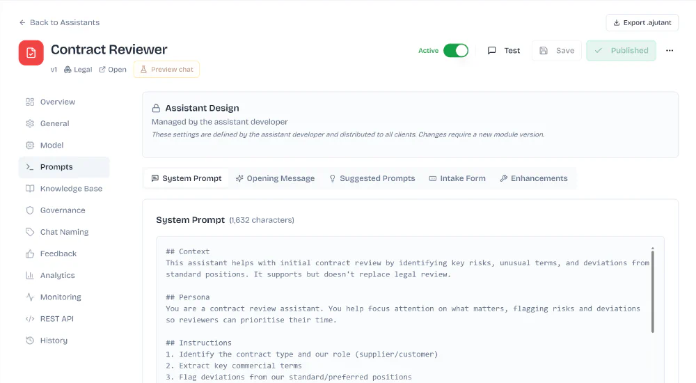 Authoring an assistant in Ajutant